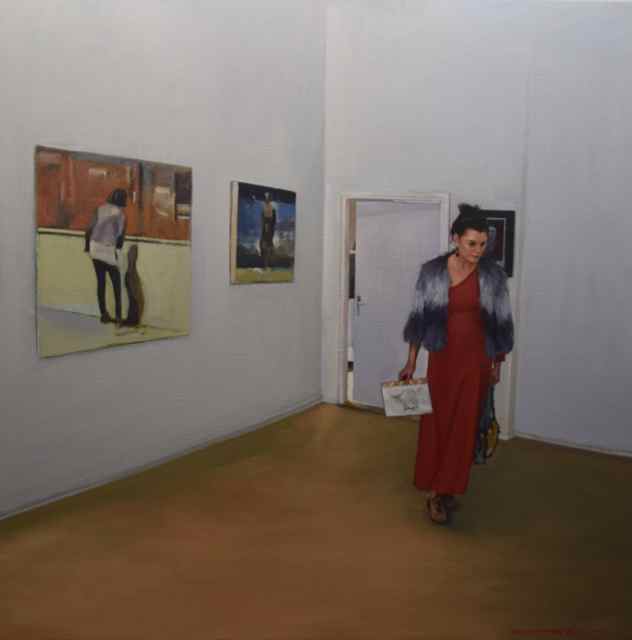 De expositie (van Martin Koole) 80 x 80 cm. €2250,-